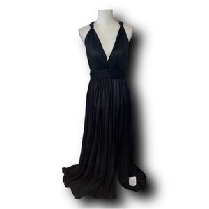 NWT ASOS Grecian Style Halter Maxi Dress in Black